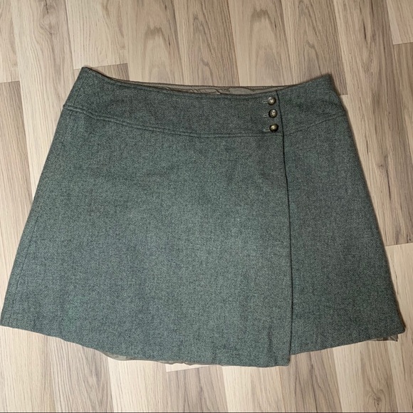 Eddie Bauer Dresses & Skirts - Eddie Bauer Wool Button Wrap Skirt Grey